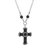 Women's Retro Multi Layer Cross Pendant Necklace Set With Alloy Snake Bone Chain And Zircon Inlay Geometric Fashion Jewelry