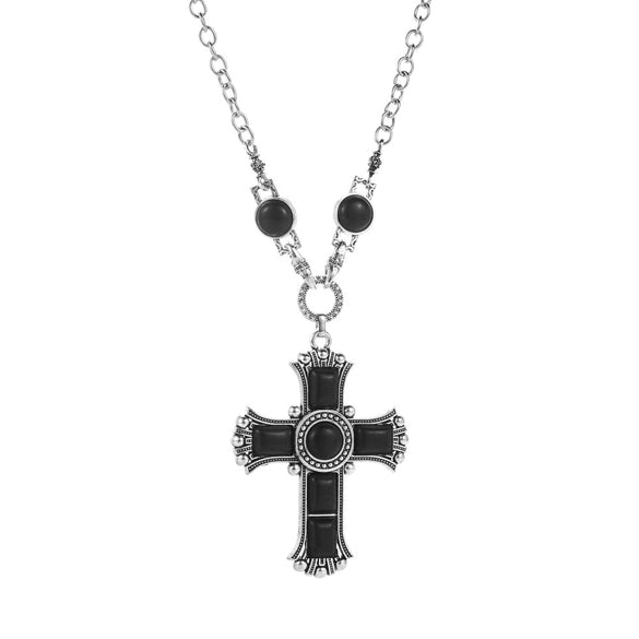 Women's Retro Multi Layer Cross Pendant Necklace Set With Alloy Snake Bone Chain And Zircon Inlay Geometric Fashion Jewelry