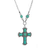Women's Retro Multi Layer Cross Pendant Necklace Set With Alloy Snake Bone Chain And Zircon Inlay Geometric Fashion Jewelry