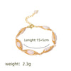 Women's Retro Natural Pearl And Titanium Steel Geometric Electroplating Winding Bracelet Jewelry