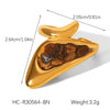 Women's Retro Natural Stone Geometric Stainless Steel Open Ring Set With Gemstones