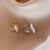 Women's Retro Natural Style Open Ring Metal Freshwater Pearl Geometric Electroplated
