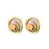 Women's Retro Niche Design Freshwater Pearl Copper Earrings With Heart Shape Flower Leaf Geometric Patterns Electroplated