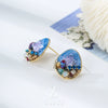 Women's Retro Niche Design Freshwater Pearl Copper Earrings With Heart Shape Flower Leaf Geometric Patterns Electroplated