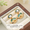 Women's Retro Niche Design Freshwater Pearl Copper Earrings With Heart Shape Flower Leaf Geometric Patterns Electroplated