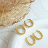 Women's Retro Niche Geometric 316L Stainless Steel 18K Gold Plated Ushape Earrings
