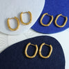 Women's Retro Niche Geometric 316L Stainless Steel 18K Gold Plated Ushape Earrings