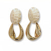 Women's Retro Oval Geometric Copper Earrings With Real Gold Plating Elegant Minimalist Statement Jewelry