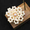 Women's Retro Pearl Brooch With Electroplated Rose And Snowflake Geometric Design Elegant Clothing Accessory Jewelry