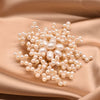 Women's Retro Pearl Brooch With Electroplated Rose And Snowflake Geometric Design Elegant Clothing Accessory Jewelry