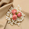 Women's Retro Pearl Brooch With Geometric Rose And Snowflake Design Electroplated Fashion Pin