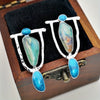 Women's Retro Pearl Enamel Imitation Abalone Shell Zinc Alloy Drop Shape Earrings