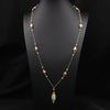 Women's Retro Pearl Necklace Long Adjustable Watermelon Bead Sweater Chain With Geometric Simple Design