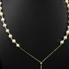 Women's Retro Pearl Necklace Long Adjustable Watermelon Bead Sweater Chain With Geometric Simple Design