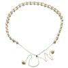 Women's Retro Pearl Necklace Long Adjustable Watermelon Bead Sweater Chain With Geometric Simple Design
