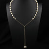 Women's Retro Pearl Necklace Long Adjustable Watermelon Bead Sweater Chain With Geometric Simple Design