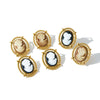 Women's Retro Portrait Pattern Stainless Steel Earrings And Ring Set With Geometric Shape And Vacuum Plated Finish