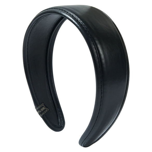 Women's Retro Pu Leather Widebrim Geometric Hair Hoop Handmade Hair Accessories