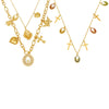 Women's Retro Round Cross Pendant Multi Layer Necklace In Stainless Steel With Gold Plated Oil Drip Geometric Design Fashion Jewelry