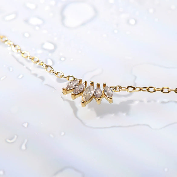 Women's Retro Simple Allmatch Titanium Steel Necklace With Geometric Pattern And Diamond Design
