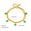 Women's Retro Simple Doublelayer Metal Stainless Steel Turquoise Pendant Bracelet With Electroplating