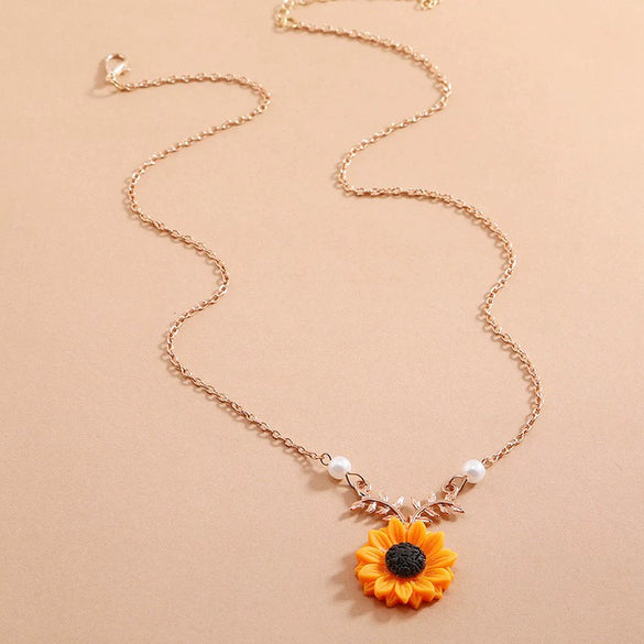 Women's Retro Simple Resin Flower Earrings Elegant Fashion Sunflower Floral Drop Earrings Versatile Lightweight Statement Jewelry