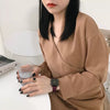 Women's Retro Simple Square Alloy Case Imitation Leather Strap Stainless Steel Clasp Watch