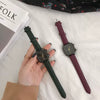 Women's Retro Simple Square Alloy Case Imitation Leather Strap Stainless Steel Clasp Watch