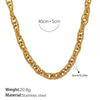 Women's Retro Simple Style 316L Stainless Steel Chain Necklace With Electroplating