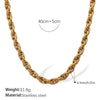 Women's Retro Simple Style 316L Stainless Steel Chain Necklace With Electroplating