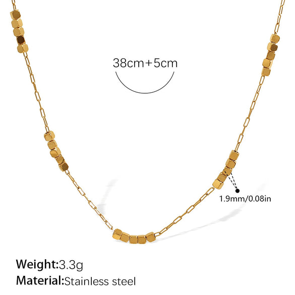 Women's Retro Simple Style 316L Stainless Steel Chain Necklace With Electroplating