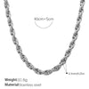 Women's Retro Simple Style 316L Stainless Steel Chain Necklace With Electroplating