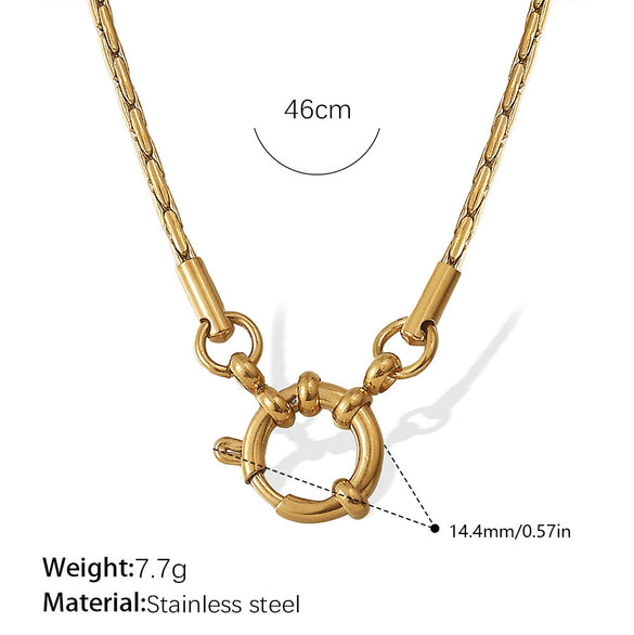 Women's Retro Simple Style 316L Stainless Steel Chain Necklace With Electroplating