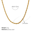 Women's Retro Simple Style 316L Stainless Steel Chain Necklace With Electroplating