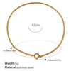 Women's Retro Simple Style 316L Stainless Steel Chain Necklace With Electroplating