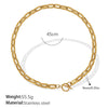 Women's Retro Simple Style 316L Stainless Steel Chain Necklace With Electroplating