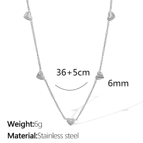 Women's Retro Simple Style 316L Stainless Steel Chain Necklace With Electroplating