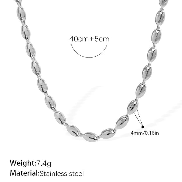 Women's Retro Simple Style 316L Stainless Steel Chain Necklace With Electroplating