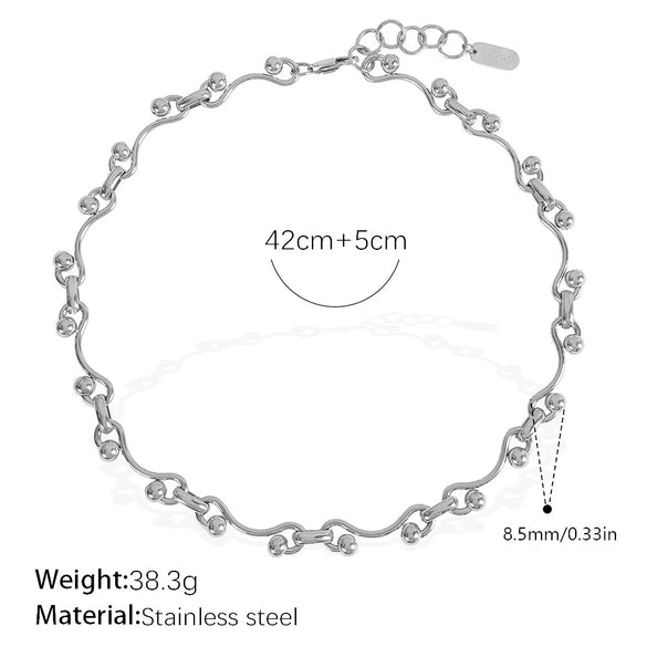 Women's Retro Simple Style 316L Stainless Steel Chain Necklace With Electroplating
