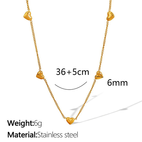 Women's Retro Simple Style 316L Stainless Steel Chain Necklace With Electroplating