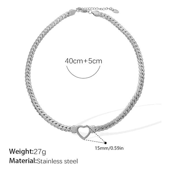 Women's Retro Simple Style 316L Stainless Steel Chain Necklace With Electroplating
