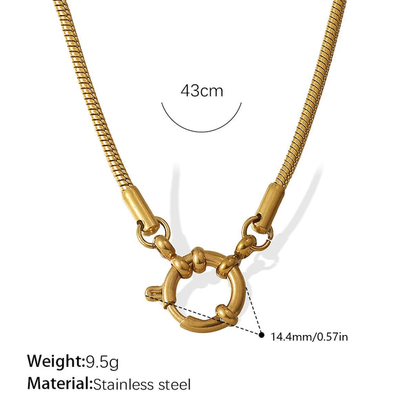 Women's Retro Simple Style 316L Stainless Steel Chain Necklace With Electroplating
