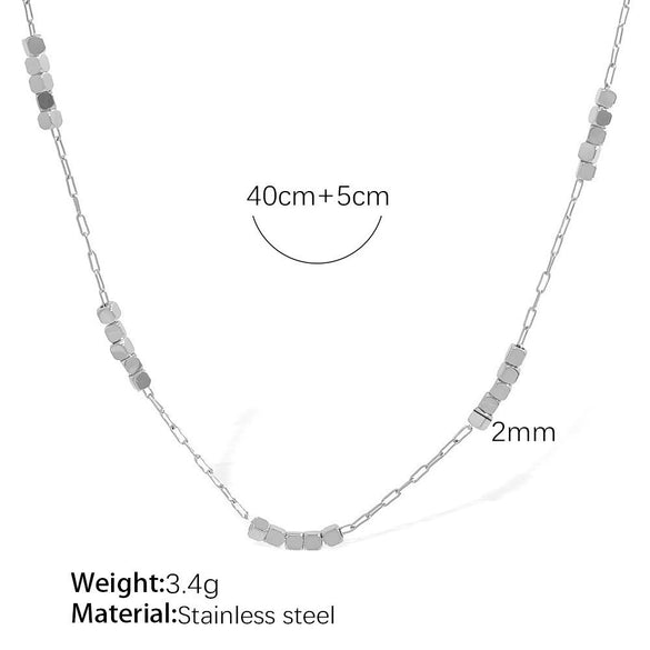 Women's Retro Simple Style 316L Stainless Steel Chain Necklace With Electroplating