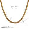 Women's Retro Simple Style 316L Stainless Steel Chain Necklace With Electroplating