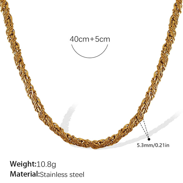 Women's Retro Simple Style 316L Stainless Steel Chain Necklace With Electroplating