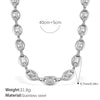 Women's Retro Simple Style 316L Stainless Steel Chain Necklace With Electroplating