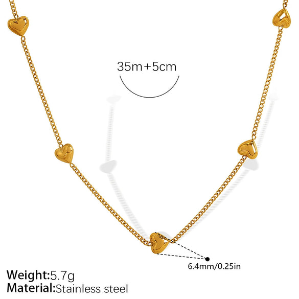 Women's Retro Simple Style 316L Stainless Steel Chain Necklace With Electroplating