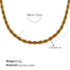 Women's Retro Simple Style 316L Stainless Steel Chain Necklace With Electroplating