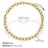 Women's Retro Simple Style 316L Stainless Steel Chain Necklace With Electroplating
