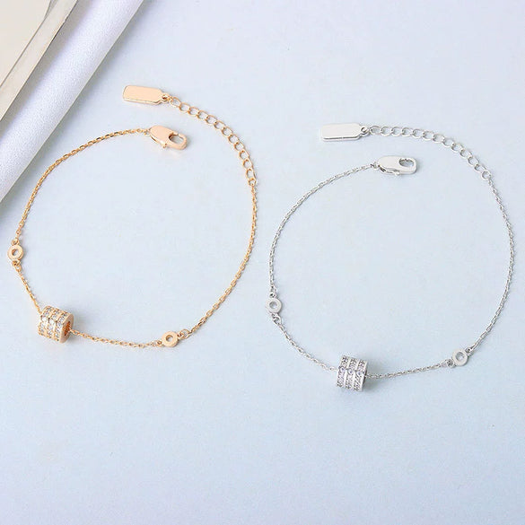 Women's Retro Small Waist Bracelet In S925 Sterling Silver With Diamond Accent Fashion Hand Jewelry
